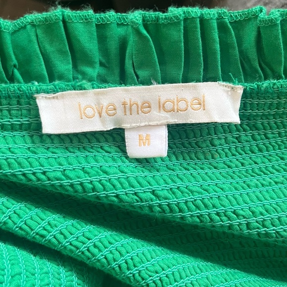 Love the Label Off the Shoulder Green Tiered Maxi Dress - Picture 4 of 6